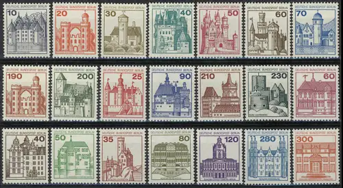 532ff BuS 21 Werte mit rückseitiger Zählnummer komplett, Satz postfrisch **