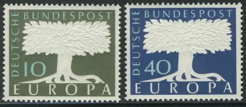 268-269 Europa/CEPT 1957, ohne Wasserzeichen, Satz postfrisch **