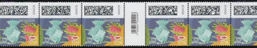3861 Zackenbarsch 20 C. aus 200er, 11er Rollenende mit 3 KLEINEN CF, **