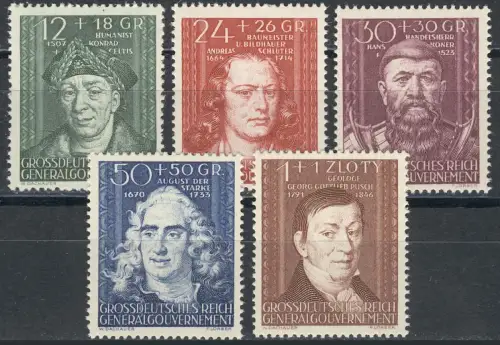 120-124 Kulturträger 1944, Satz komplett, postfrisch **