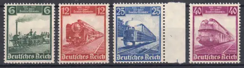 580-583 Eisenbahn / Lokomotiven 1935, 4 Werte komplett, Satz postfrisch ** gpr.