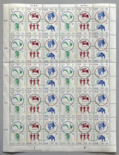 1039-1044 Sommerolympiade 1964, ZD-Bogen, FN1 waag. gefaltet, **