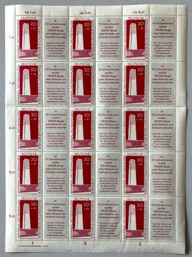 783b Sachsenhausen 1961, ZD-Bogen, FN2 ** quer gefaltet