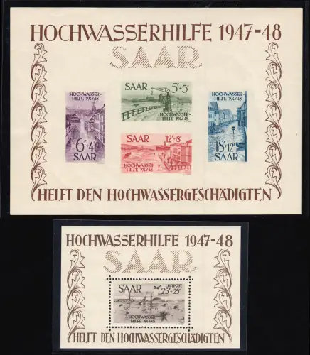 Block 1/2 Hochwasserhilfe Blockpaar, postfrisch **, Fotoattest Ney VP