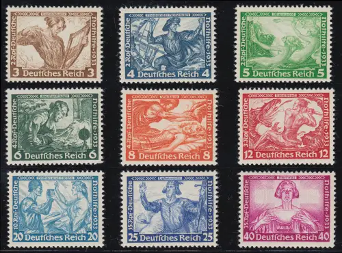499-507 Wagner (9 Werte) - kompletter Satz postfrisch ** komplett, FA BPP e´frei