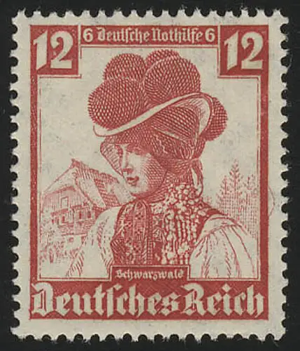 593 Nothilfe Volkstrachten Schwarzwald 12 Pf, postfrisch **