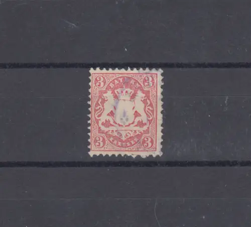 Bayern 23 Wappen 3 Kreuzer mit PLF Strich am Bauch beim linken Löwen, gestempelt