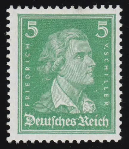 388 Köpfe berühmter Deutscher 5 Pf Schiller smaragdgrün, postfrisch **