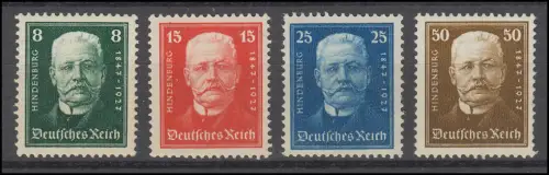 403-406 Hindenburg 1927, postfrischer Satz mit Zähnung laut Abbildung, **