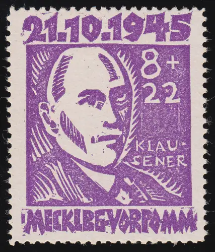 21 PLF VII Opfer des Faschismus, Plattenfehler Punkt in der 2 der Wertangabe, **