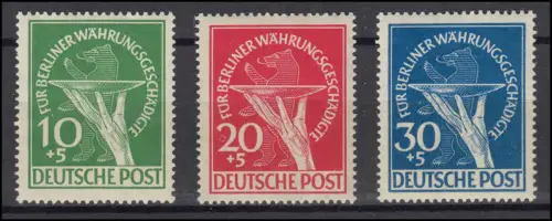 68-70 Währungsgeschädigte, kompletter Satz, postfrisch ** / MNH