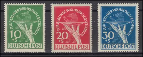 68-70 Währungsgeschädigte, kompletter Satz, postfrisch ** / MNH
