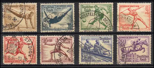 609-616 Olympische Sommerspiele, 8 Werte komplett, Satz zeitgerecht gestempelt O