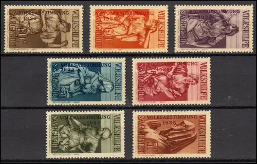 199-205 Volkshilfe Volksabstimmung 1934, 7 Werte, kompletter Satz postfrisch **