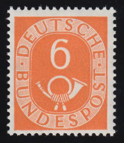 126 Posthorn 6 Pf, postfrisch ** geprüft BPP