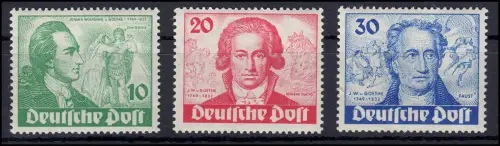 61-63 Goethe, kompletter Satz postfrisch **, FA Schlegel BPP einwandfrei normal