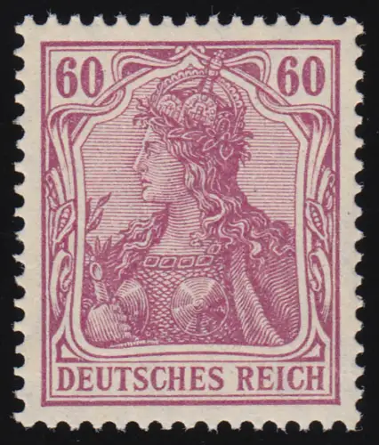 92Ia Germania 60 Pf, Friedensdruck, postfrisch ** einwandfrei, FA Jäschke-L. BPP