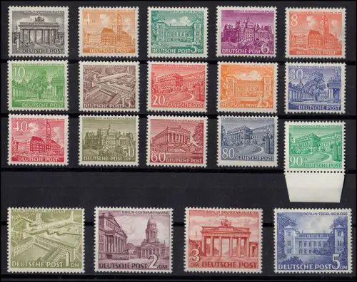 42-60 Berliner Bauten 1949, 19 Werte, Satz **, FA Schlegel BPP einwandfrei