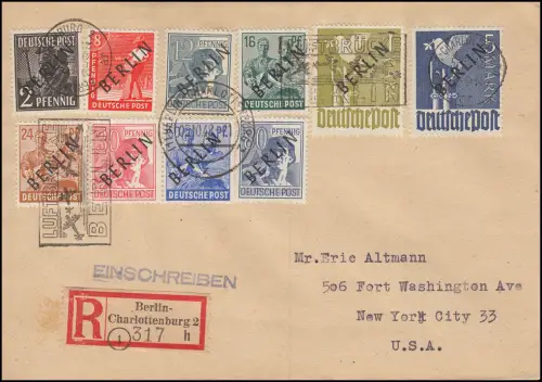 1-20 Schwarzaufdruck auf 2 R-Briefen mit Luftbrücken-O Berlin 5.10.48, gpr. BPP