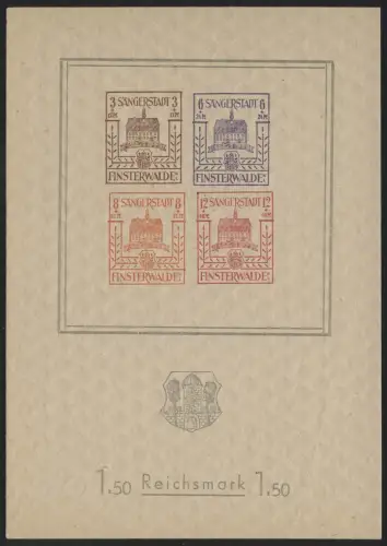 Finsterwalde Block 1 - KLEINES Stadt-Wappen, postfrisch **