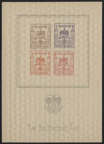 Finsterwalde Block 2 - GROßES Stadtwappen, postfrisch **