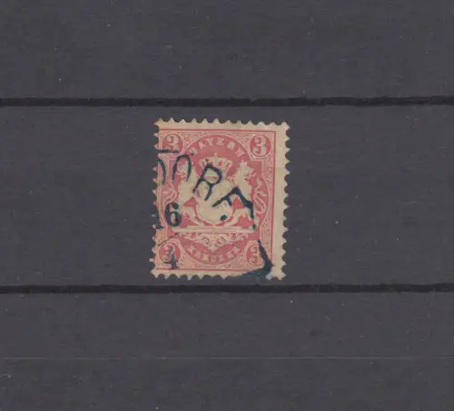 Bayern 23 Wappen 3 Kreuzer - Stempel 12b Halbkreisstempel MÜHLDORF 16.4.