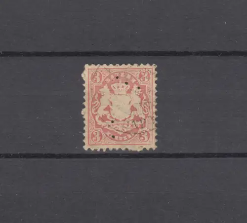 Bayern 23Y Wappen 3 Kreuzer - Bahnpoststempel, signiert
