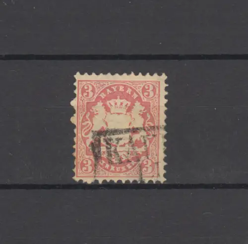 Bayern 23II Wappen 3 Kr. mit PLF II Kratzer durch die untere linke 3, KAUFBEUREN