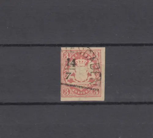 Bayern 15 Wappen 3 Kreuzer - Stempel 12a Halbkreisstempel BERCHTESGADEN 14.7.