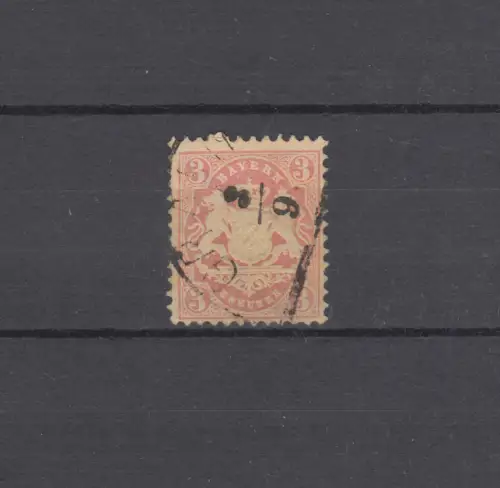 Bayern 23Y Wappen 3 Kreuzer - Stempel 12a Halbkreisstempel GRAFING 3.9.