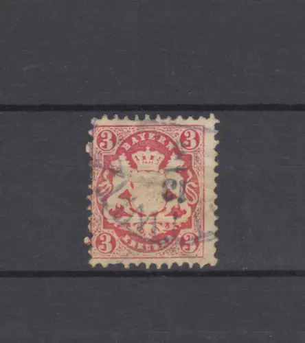 Bayern 23Y Wappen 3 Kreuzer - Stempel 12a in blau Halbkreisstempel MITTWITZ