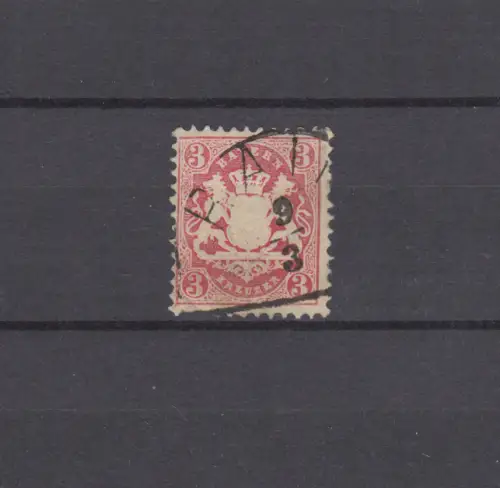 Bayern 23Y Wappen 3 Kreuzer - Stempel 12b Halbkreisstempel RAIN 9.3.