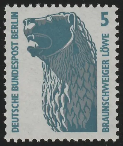 863 SWK 5 Pf Braunschweiger Löwe, Einzelmarke + Nr., postfrisch **