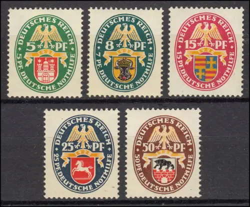 425-429Y Nothilfe 1928, kompletter Satz ** / * - kleine kaum sichtbare Mängel