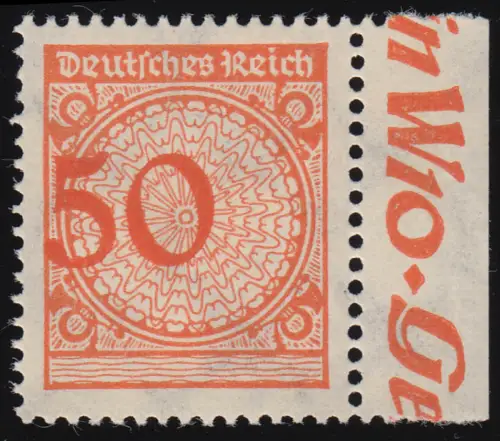 342 Korbdeckelmuster 50 Pf mit stark nach links verschobener Wertangabe, **
