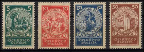 351-354 Nothilfe 1924, kompletter Satz postfrisch, Höchstwert geprüft BPP