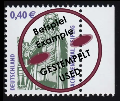2375 Sehenswürdigkeiten 0,40 Euro Bach-Denkmal Bogenmarke, gestempelt O