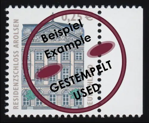 2374 Sehenswürdigkeiten 0,25 Euro Residenzschloss Bogenmarke, gestempelt O
