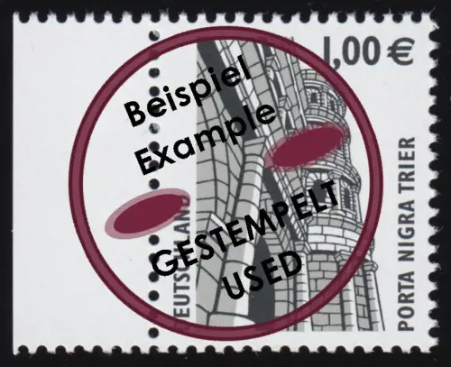 2301 I SWK 1,00 Euro Porta Nigra Trier, Bogenmarke SAD 0, gestempelt O