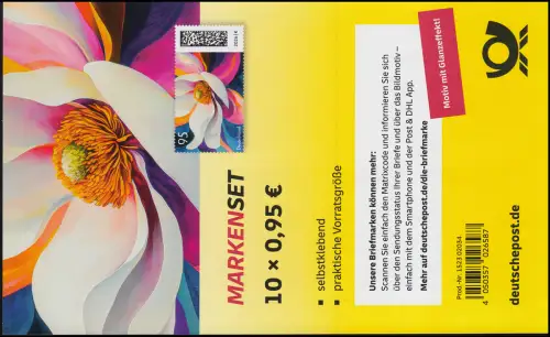 FB 155 Blumengruß in Perlglanz, Folienblatt 10x3953 postfrisch **