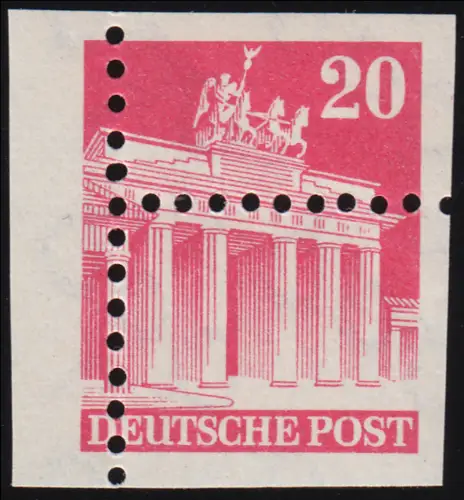 85 W wg Bauten 20 Pf - schöne Verzähnung durch das Markenbild, postfrisch **