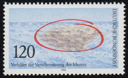 1144 P Meeresschutz - Probedruck beidseitig fluoreszierendes Papier, **