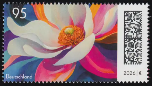 3949 Blumengruß in Perlglanz, NASSKLEBEND, postfrisch **