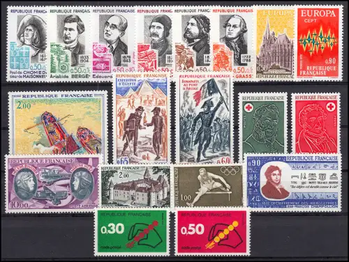 1779-1816 Frankreich Jahrgang 1972 komplett, postfrisch