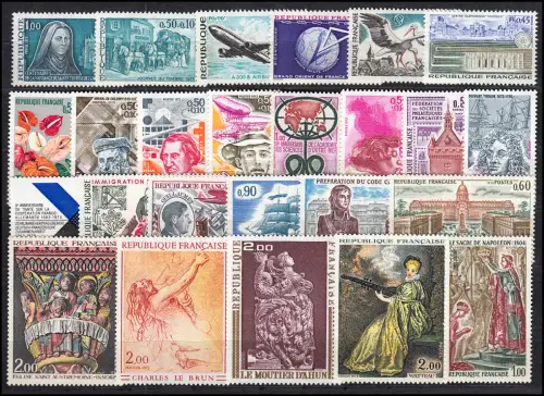 1817-1862 Frankreich Jahrgang 1973 komplett, postfrisch