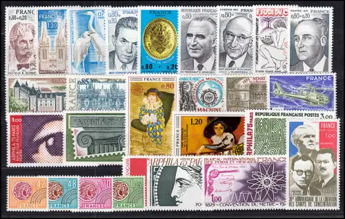 1900-1946 Frankreich Jahrgang 1975 komplett, postfrisch