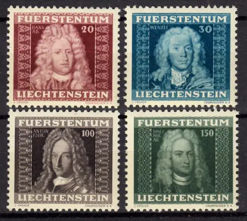 Liechtenstein 198-201 Fürsten, kompletter Satz sauber postfrisch **