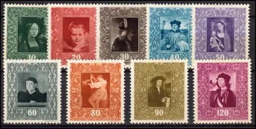 Liechtenstein 268-276 Gemälde, Satz sauber ungestempelt *