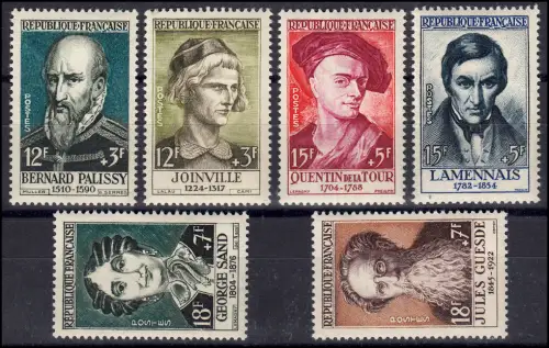 Frankreich 1136-1141 Rotes Kreuz - Persönlichkeiten Frankreichs 1957, Satz **
