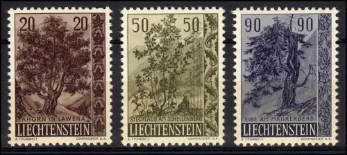 Liechtenstein 371-373 Bäume und Sträucher 1958, Satz sauber postfrisch **